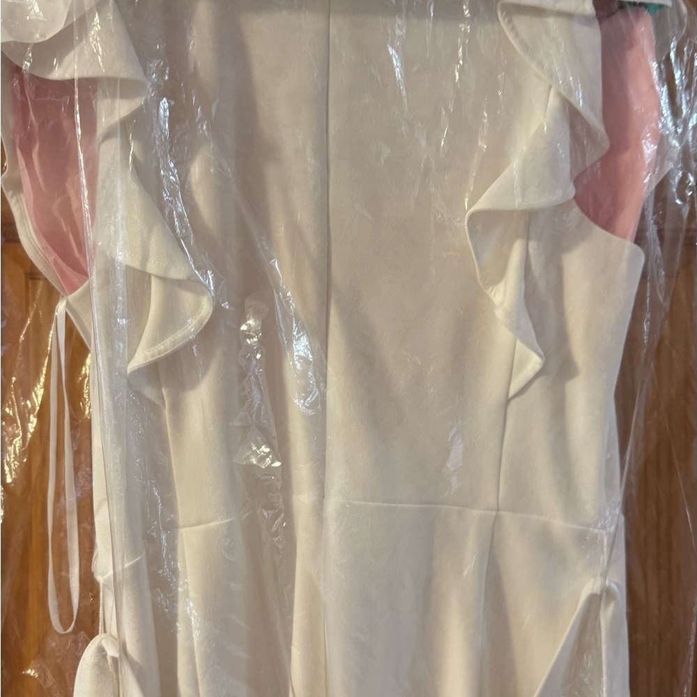 Elegant White TH Ruffle Jumpsuit/Romper - Picture 5 of 9